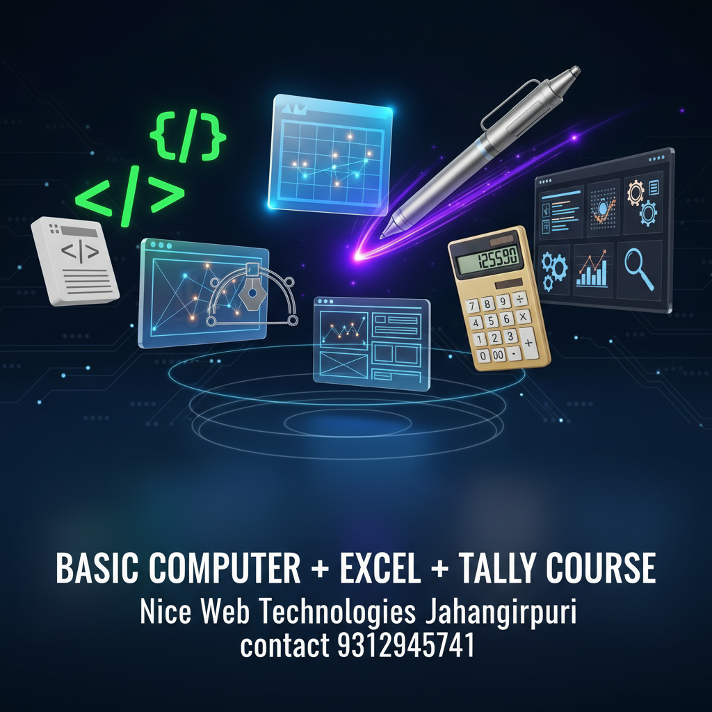 Basic Computer + Advanced Excel with VBA Tally Prime Course - Basic+Adv, Excl+Tally, Basic | nicewebtechnologies Nice Web Technologies Jahan