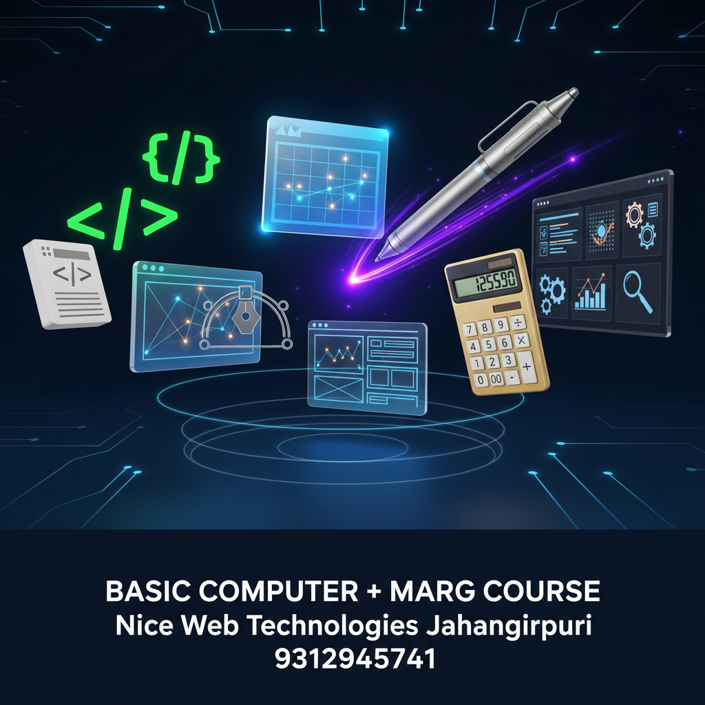 Basic Computer and Marg ERP Software Course - Basic+Marg, Basic, Computer | nicewebtechnologies Nice Web Technologies Jahangirpuri Delhi